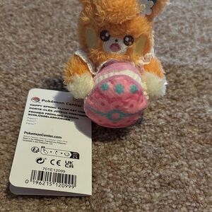 Pokémon Center Spring Fluff Plush Keychain Pawmi - Orange and Pink new with tags
